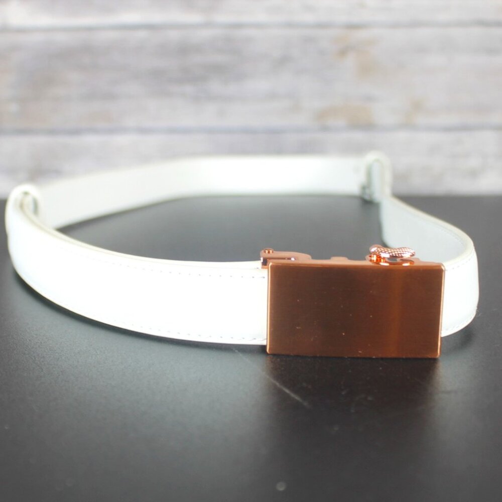 Mission White Leather Belt Woman Rose Pink Buckle Leather Collection B171 Vinca